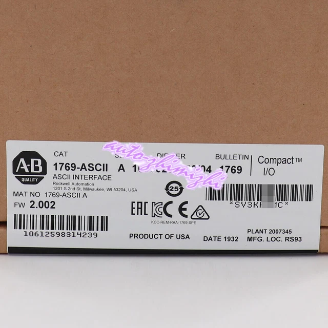 SEALED ALLEN-BRADLEY 1769-ASCII SER A CompactLogix ASCII Interface ...