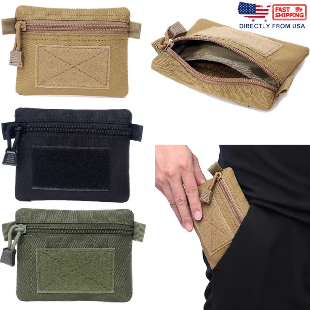 Tactical Military Mini Wallet Pouch Money Zipper Key Coin Card Holder Pocket US