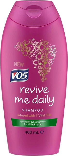 VO5 Revive Me Daily Shampoo infundiert mit 5 lebenswichtigen Ölen für alle Haartypen, 400 ml