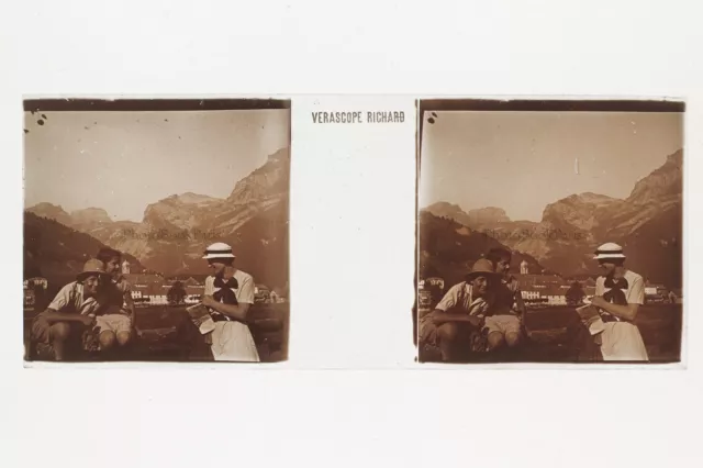 Montagne Suisse France Photo Plaque de verre stéréo #G