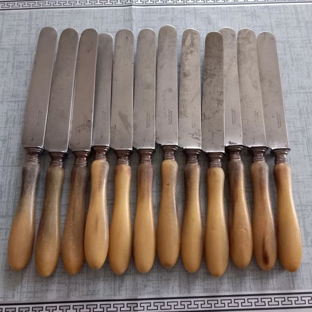 VINTAGE 1960 COFFRET ancien COUTEAU de TABLE veritable DUMAS & CIE en