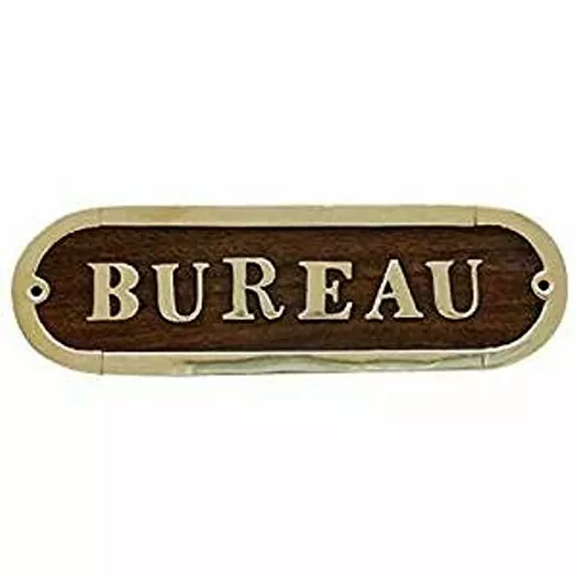 Türschild- Holz/Messingschild- maritim- Bureau- 17 cm