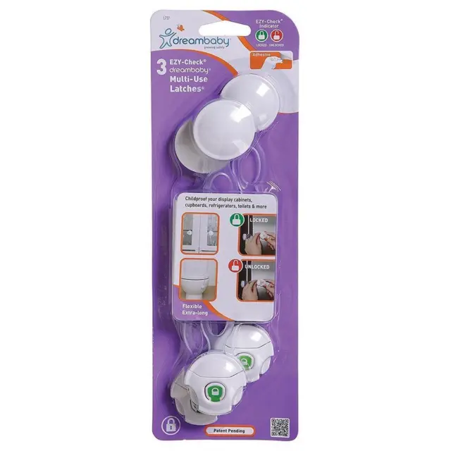 Dreambaby Ezy-Check Multi-Use Latches, 3 Pack Dreambaby