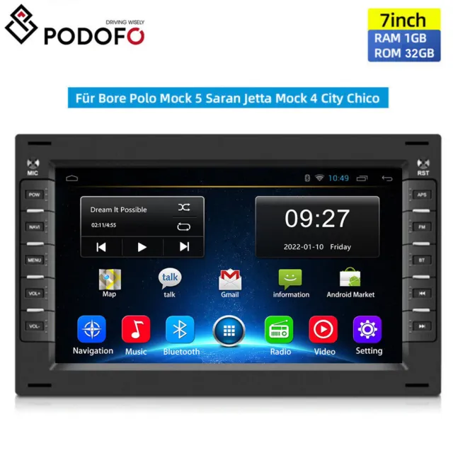 7" 2DIN Android 13 Autoradio GPS NAVI Für VW Golf MK4 Polo Passat B5 JETTA LUPO