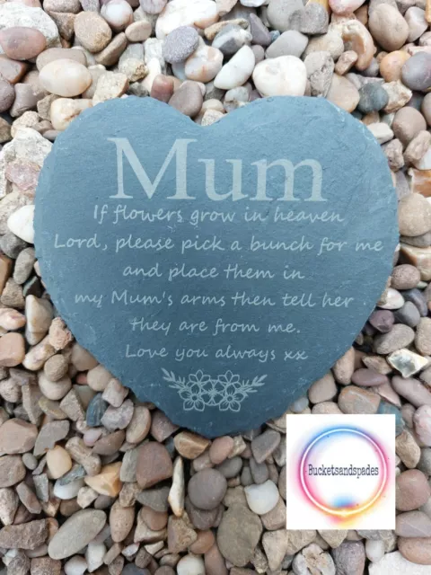 Engraved Slate Stone Mum Memorial Grave Marker Personalised Mum memorial