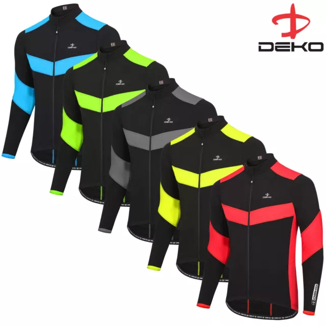 DEKO Cycling Jersey Windstoper Winter Thermal Fleece Windproof Long Sleeve