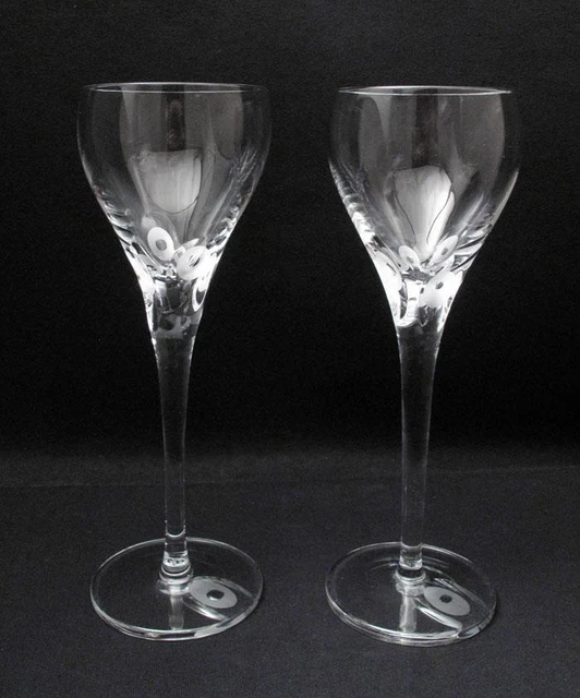 PAIR ROYAL DOULTON Crystal Stemmed Wine Glasses Goblets Quality