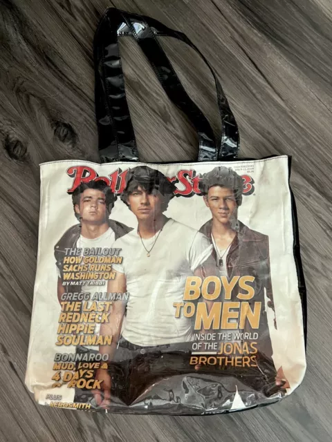 Vintage Jonas Brothers Rolling Stone Cover Tote Bag Lined Inside Pocket