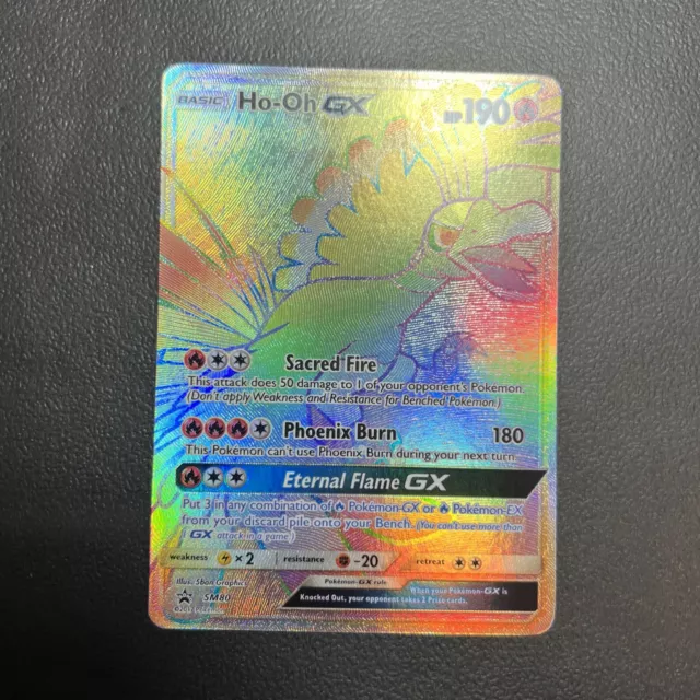 Ho-Oh GX PSA 9 SM80 Promo Rainbow Rare Full Art Mint Po