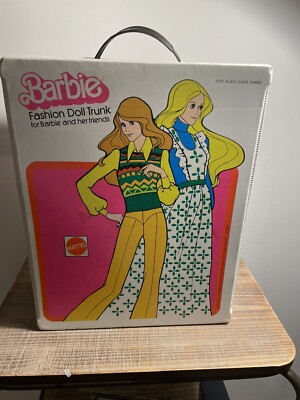 VINTAGE 1975 WHITE BARBIE FASHION DOLL TRUNK Double Doll Case Retro
