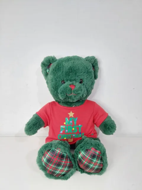 Build A Bear Workshop Christmas Plaid Tartan Green Teddy My First Christmas 2021