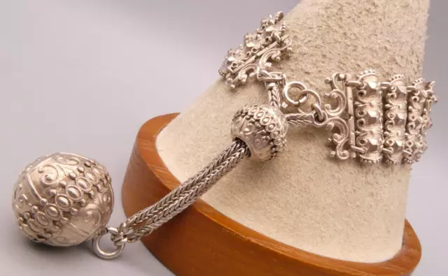 Armband Silber 835 Historismus Rarität brillantiert filligran gehaltenen Gehänge