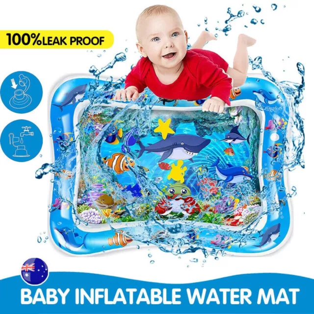 Baby Water Play Mat Inflatable For Infants Toddlers Fun Tummy Time Sea World