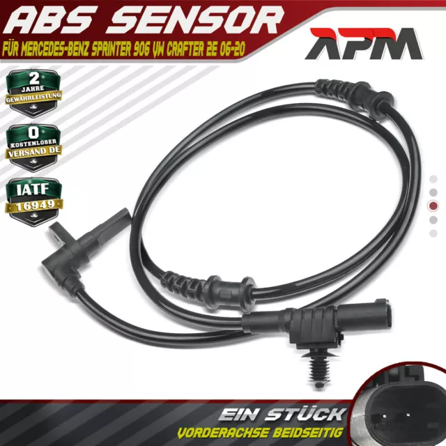 ABS Sensor Raddrehzahl Vorne für Mercedes-Benz Sprinter 906 VW Crafter 2E 06-20