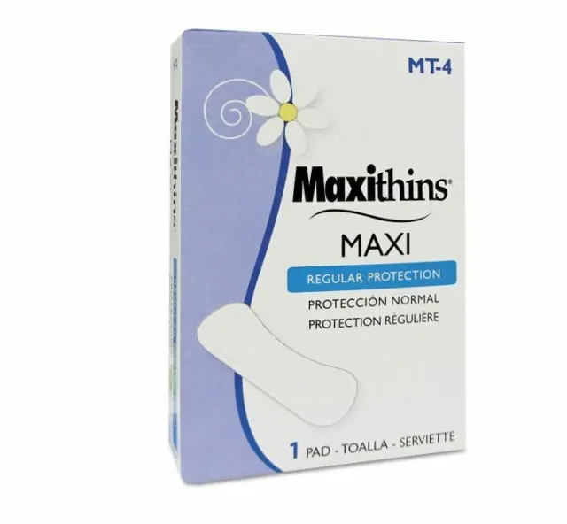 HOSPECO MT-4 Maxithins Vended Sanitary Napkins #4 New Case of 250 Single Packs