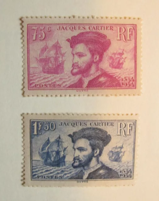 Année 1934 - Paire Neuve**  Jacques Cartier  N°296 et 297 Y&T