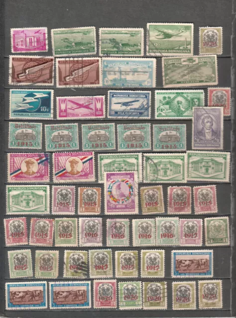 Dominican Republic lot of 55 used stamps cancels dates locations