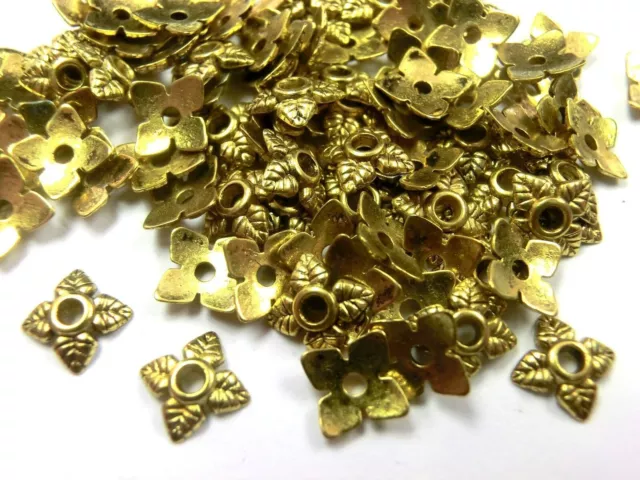100 Perlkappen Endkappen Perlenkappen 6mm Farbe gold für 6mm Perlen #S678