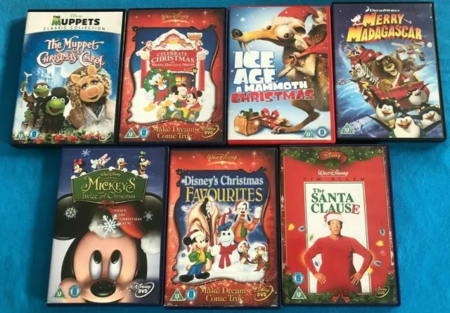 Job Lot Christmas DVD Films - Disney-Muppets-Madagascar. 7 DVD's. FREE P+P