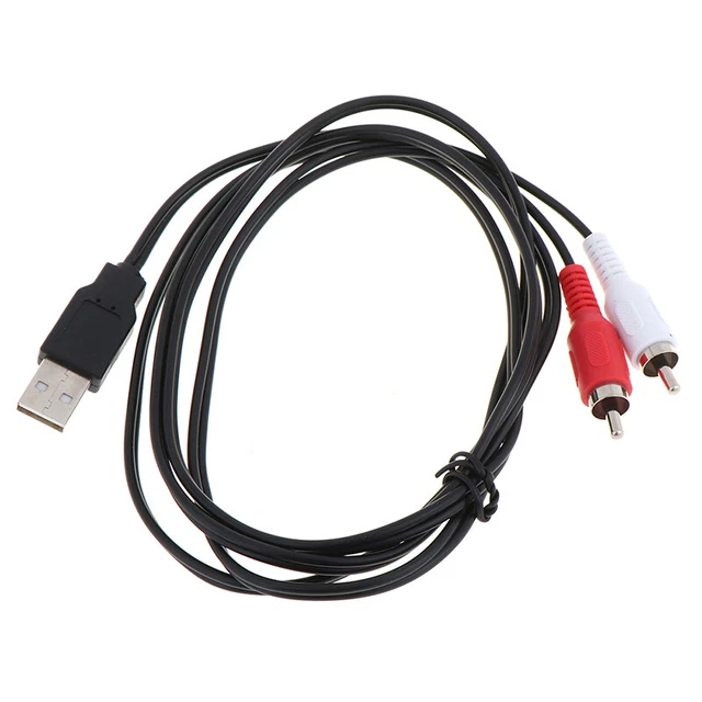 Dual RCA Male to USB Male A Composite Adapter Audio Video Data Extension Ca Ht