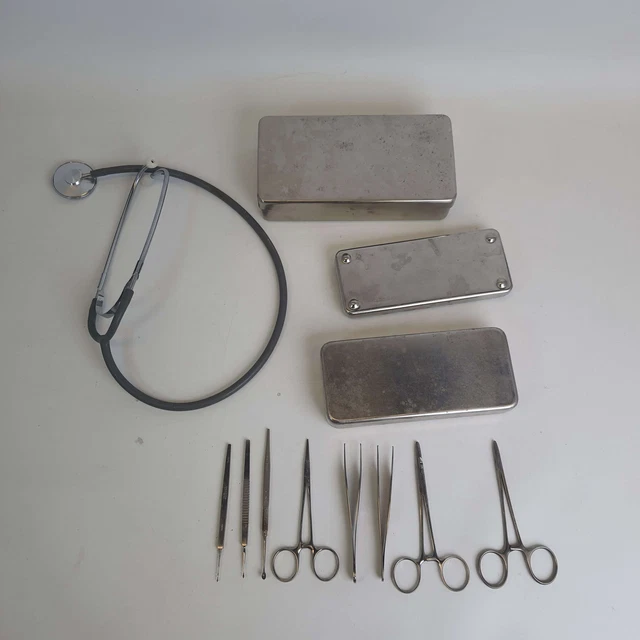Lot de MATÉRIEL MÉDICALE boite instrument chirurgie