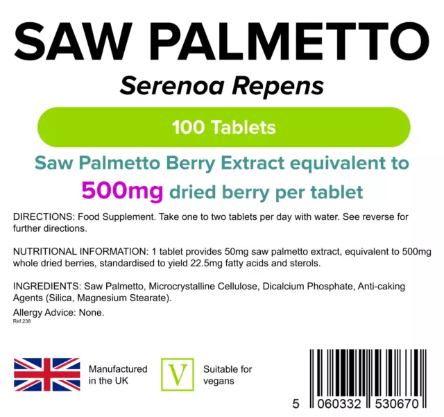 Saw Palmetto 500 mg (100 comprimés) [Lindens 0670] 2