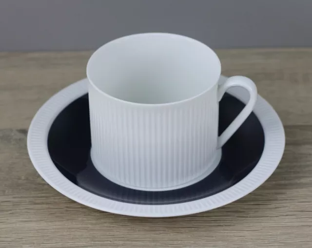 Arzberg Secunda Athena weiß kobalt Form 2075 Teetasse Ø ca 7,7 cm mit Untertasse