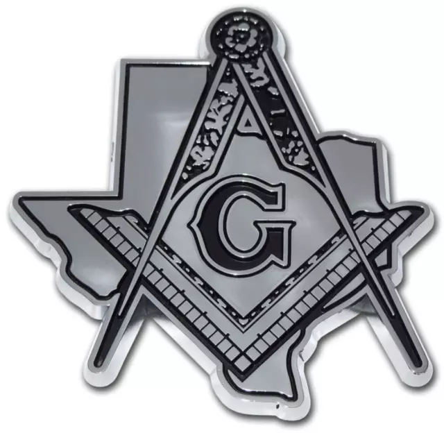 masonic texas chrome auto emblem decal usa made