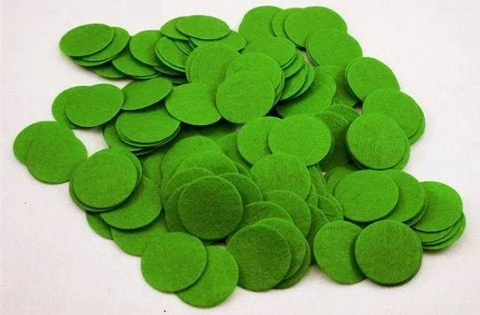 200pcs 4cm Dark Green Color Die Cut Round Felt Circles Patches Pad Craft