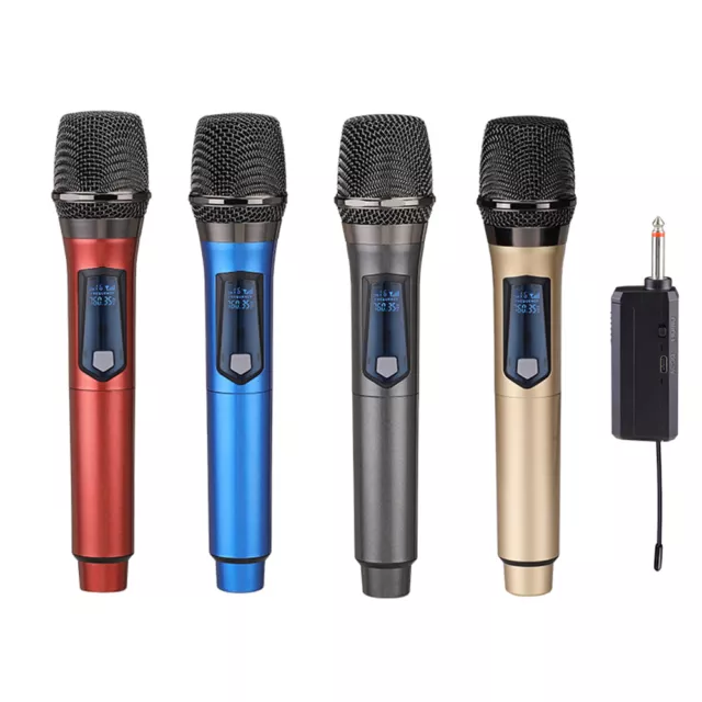 Professional UHF Wireless Handheld Microphone System Dual Mic Set Karaoke Church