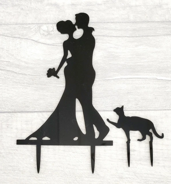 Cat Dog Wedding Topper Kissing Bride & Groom Cake Topper With Cat & Dog ...