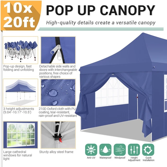 Pavillon 3x6m wasserdicht UV Partyzelt Festzelt Gartenzelt mit Seitenteile Zelt