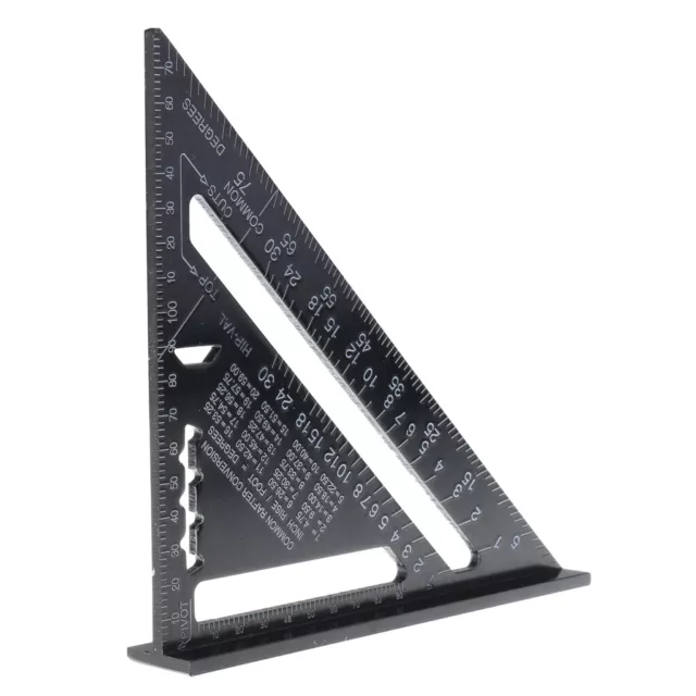 Right Angle 7 inch Aluminum Triangular Triangle Metric Scale Measure Ruler 2