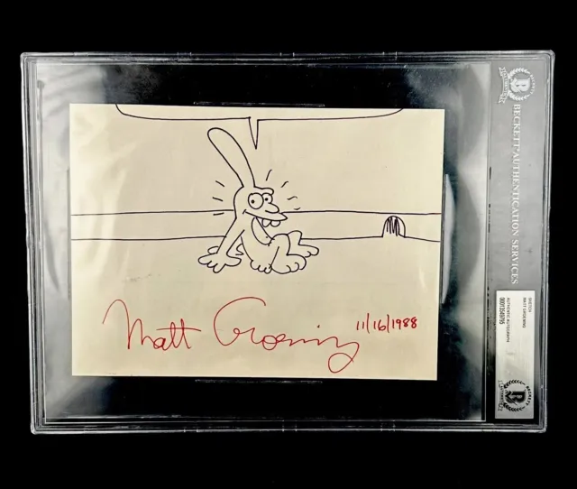 Matt Groening Signed “Life In Hell” Bongo Sketch Pre-Simpsons (BAS)