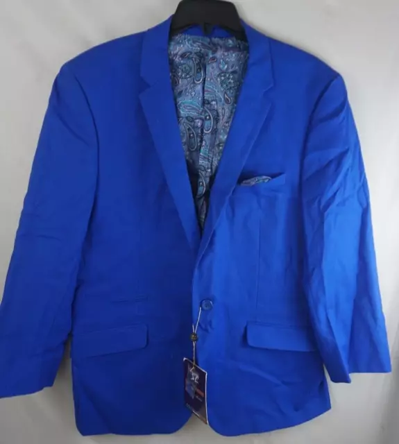 Suslo Couture Men’s Slim Fit Royal Blue Coat Blazer XXLarge 56 NWT  Free Shippin