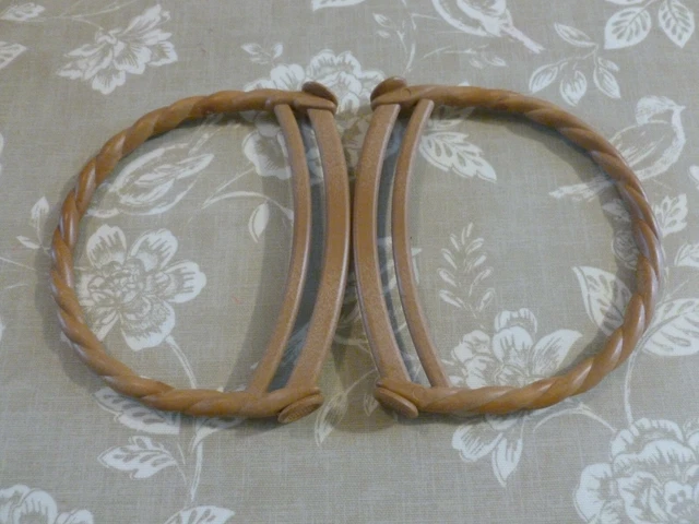 Pair plastic twist bag handles for Crafts