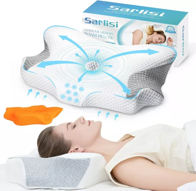 Cervical Pillow Memory Foam Contour Pillow Pain Relief for Neck Back and Shoulde