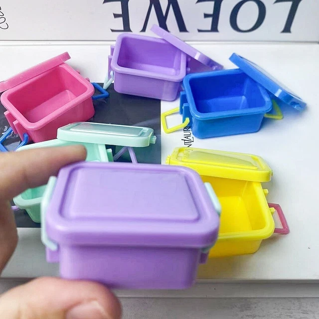 4PC 1:12 Scale Dolls House Miniatures Toys Storage Box Plastic Decor Accessories