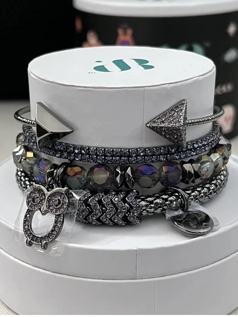 Bomb Party Owl Of The Night Halloween Stack 2023 4 Bracelets Hematite New Black Bomb Party Owl Of The Night Halloween Stack 2023 4 Bracelets Hematite New Black