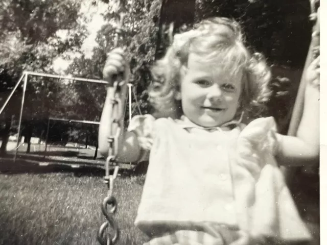 UA Photo Girl On Swing Smiling Happy Swinging Close Up POV 1930-40's