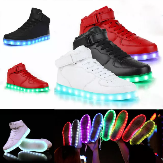 Adult LED Light Up Shoes Luminous Dance USB Charge Sneakers Flashing Trainers