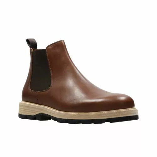 CLARKS ORIGINALS MEN Lorwin Mid Black Tan Lea Cushioning UK 7