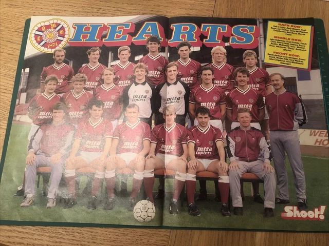 Kit casa vintage Hearts Squad Team 1987/88 poster calcio taglia A3