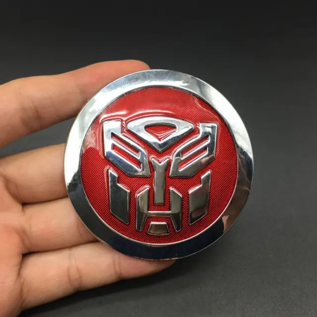 2.6" Silver Red Round Transformers Autobots Body Fender Rear Emblem Badge Decal