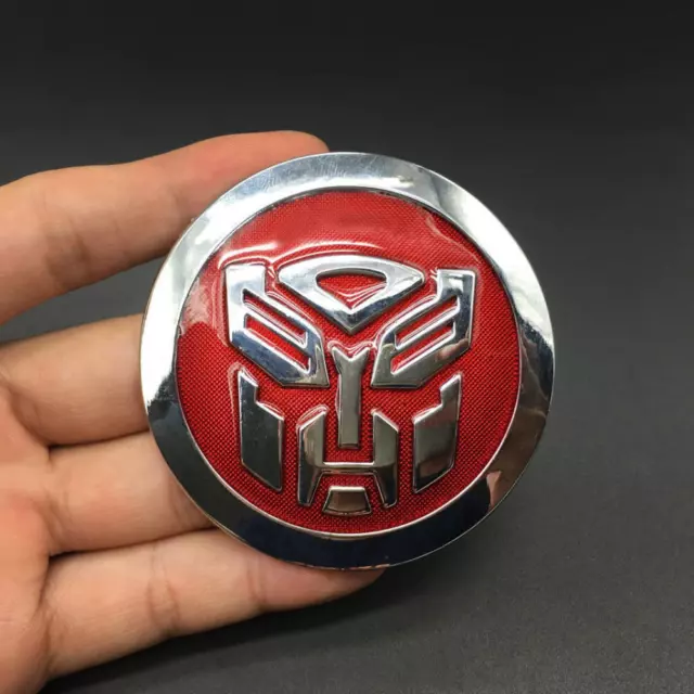 2.6" Silver Red Round Transformers Autobots Body Fender Rear Emblem Badge Decal 2.6" Silver Red Round Transformers Autobots Body Fender Rear Emblem Badge Decal
