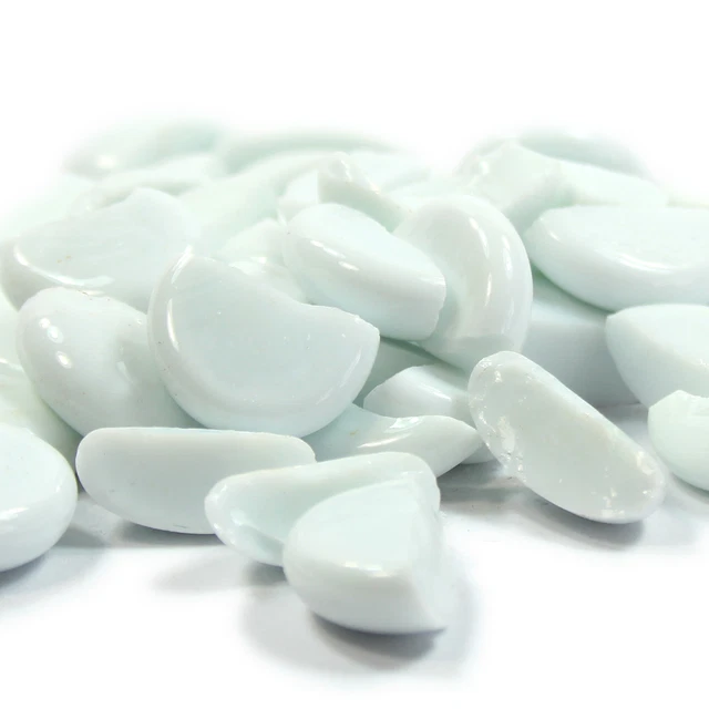 Mosaik Glasbruch Opak Weiß 100g (5-20mm)
