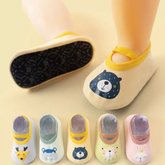Kids Baby Girl Boys Toddler Anti-slip Soft Slippers Socks Cotton Shoes Indoors