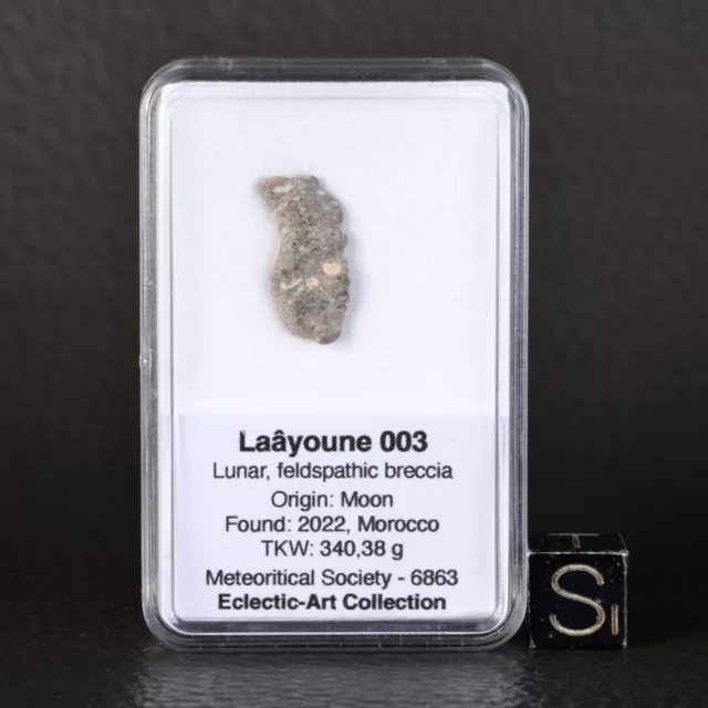 Nouvelle Météorite Lunaire Laâyoune 003 de 0,59 g Achondrite Lune C52.4