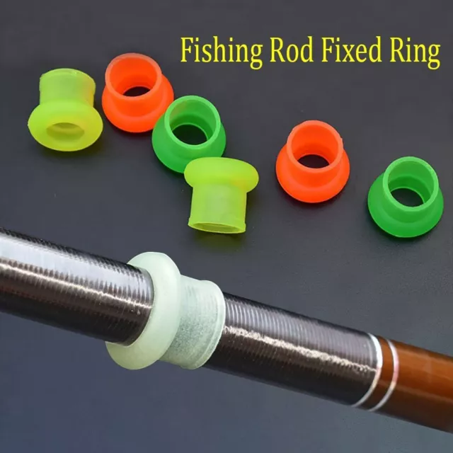 10Pcs Fishing Gear Fishing Rod Fixed Ring Silicone Handle Protective Case