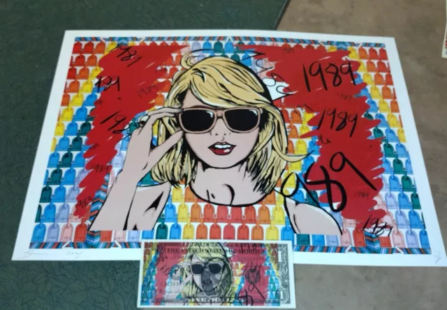 DEATH NYC ltd ed signed art print & USD $1 Dollar Taylor Swift Eras Album 1989